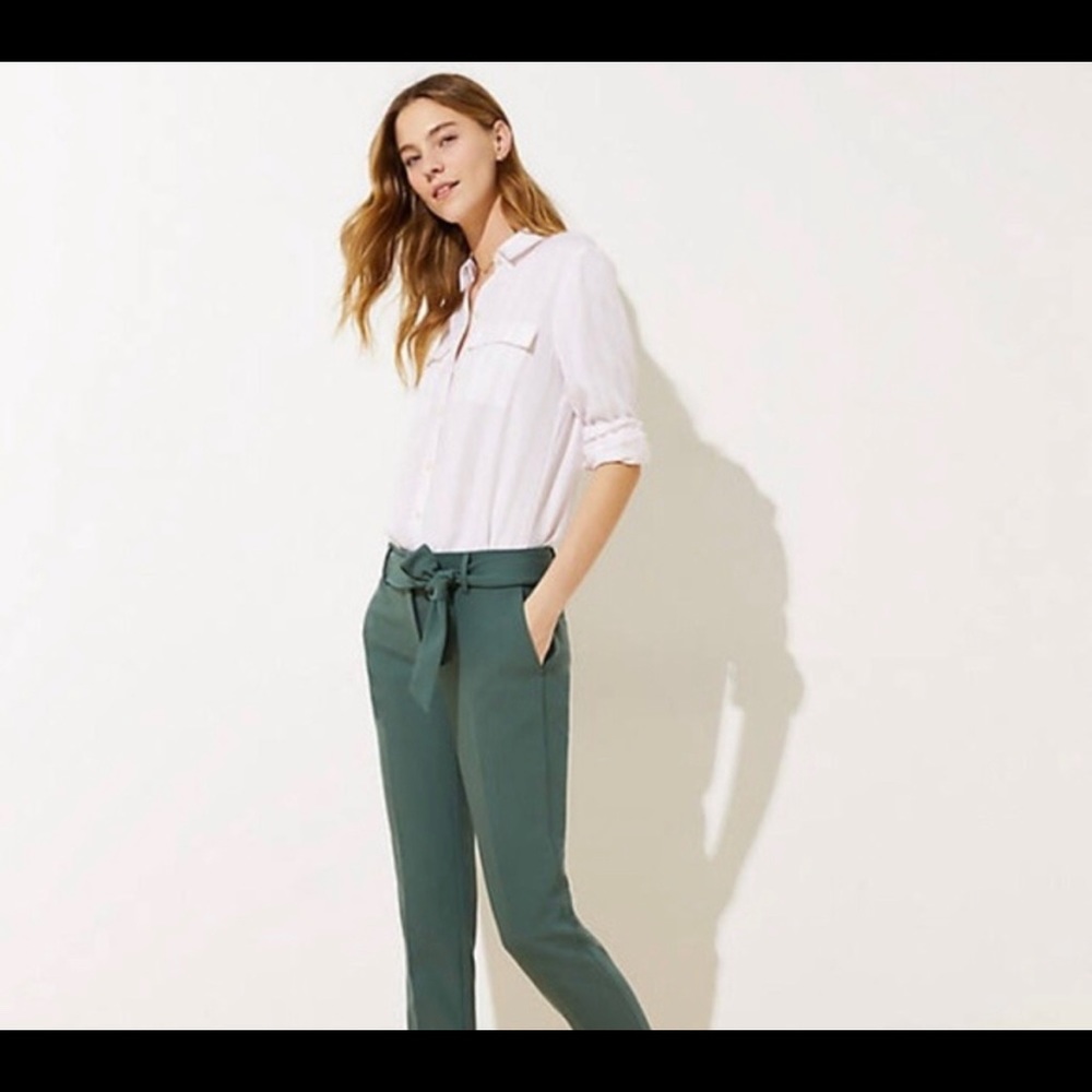 Loft Marisa Tie Waist Belt Dress Work Pants Sz 0P